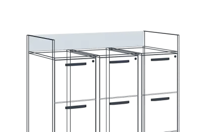 ZÁDA 3 - zadní díl mezi vyvýšené boky 3 ks kartoték lamino - bílá