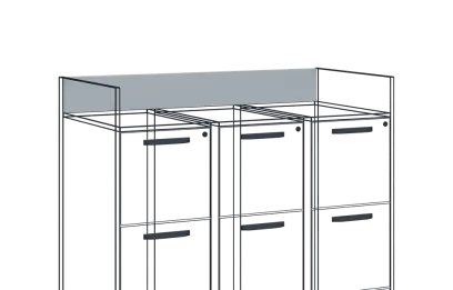 ZÁDA 3 - zadní díl mezi vyvýšené boky 3 ks kartoték lamino - šedá