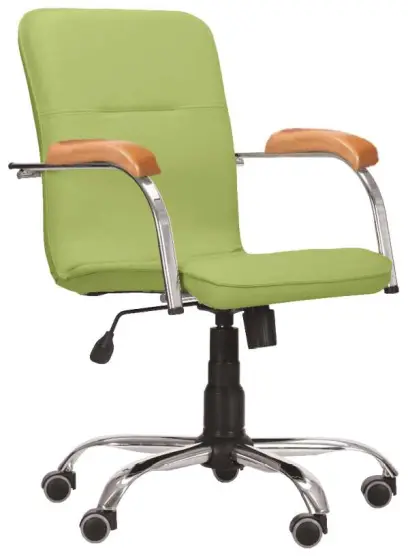 LUKA židle lékařská čalouněná, koženka zelinkavá, područky buk