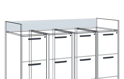 ZÁDA 4 - zadní díl mezi vyvýšené boky 4 ks kartoték lamino - bílá