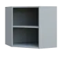 QHR - 6N horní skříňka, rohová, nika, 600x600x600, šedá