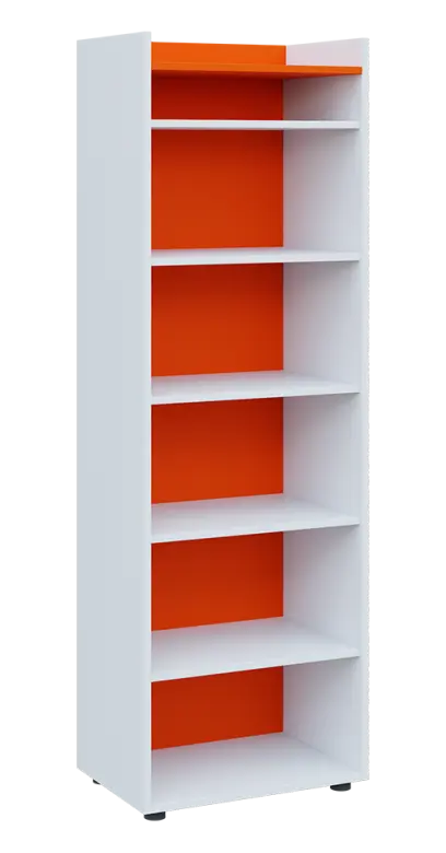 QN 5 - 6N skříň, nika, 1830x600x400, bílá/pomeranč QN 5 - 6N skříň, nika, 1830x600x400, bílá/pomeranč