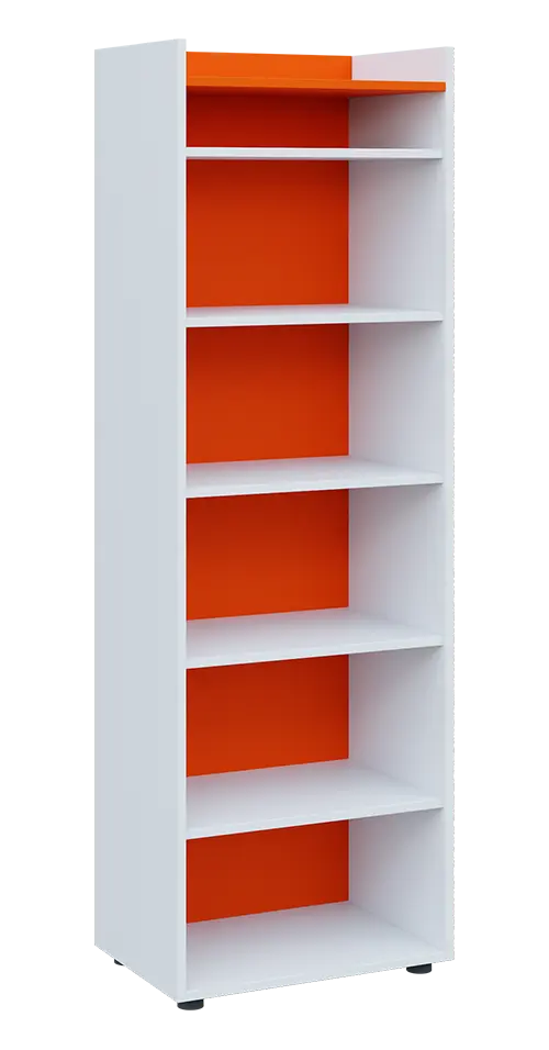 QN 5 - 6N skříň, nika, 1830x600x400, bílá/pomeranč