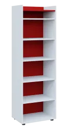 QN 5 - 6N skříň, nika, 1830x600x400, bílá/červená flamengo