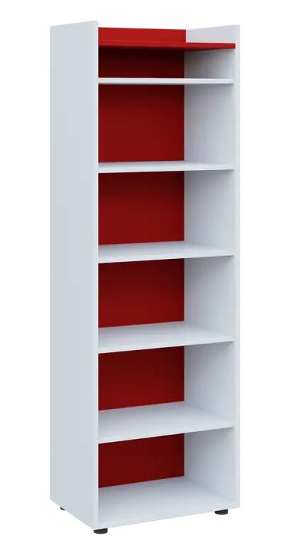 QN 5 - 6N skříň, nika, 1830x600x400, bílá/červená flamengo QN 5 - 6N skříň, nika, 1830x600x400, bílá/červená flamengo