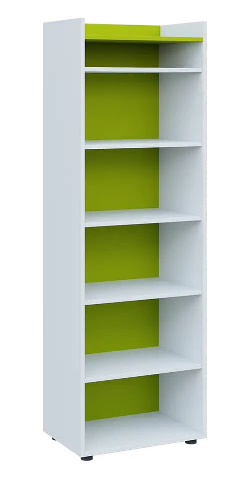 QN 5 - 6N skříň, nika, 1830x600x400, bílá/jarní zeleň