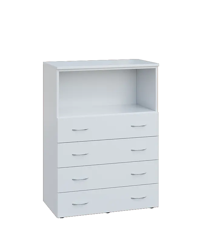 ENP 3 - 84ZN kancelářská skříň, 4-zásuvková/nika, 1100x800x400, bílá