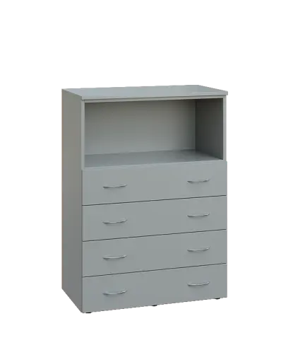 ENP 3 - 84ZN kancelářská skříň, 4-zásuvková/nika, 1100x800x400, šedá