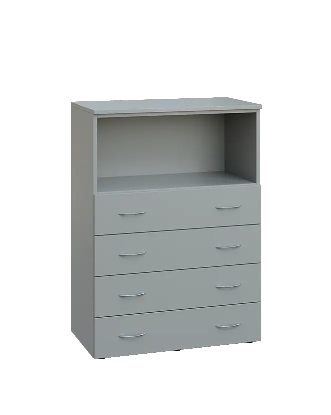 ENP 3 - 84ZN kancelářská skříň, 4-zásuvková/nika, 1100x800x400, šedá