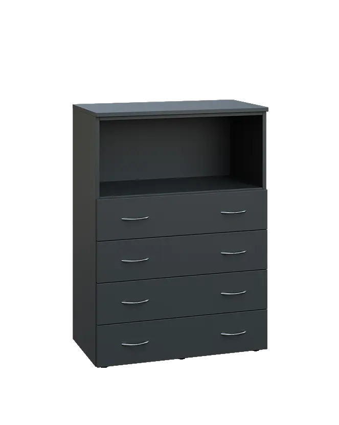 ENP 3 - 84ZN kancelářská skříň, 4-zásuvková/nika, 1100x800x400, antracit