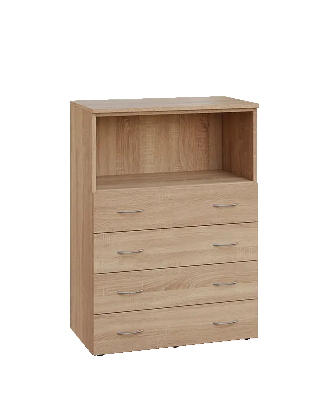 ENP 3 - 84ZN kancelářská skříň, 4-zásuvková/nika, 1100x800x400, dub bardolino