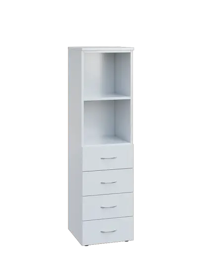 ENP 4 - 44ZN2 kancelářská skříň, 4-zásuvková/nika, 1450x400x400, bílá