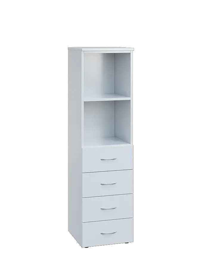 ENP 4 - 44ZN2 kancelářská skříň, 4-zásuvková/nika, 1450x400x400, bílá