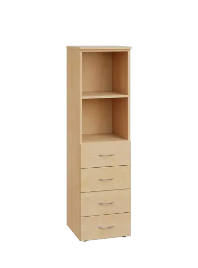 ENP 4 - 44ZN2 kancelářská skříň, 4-zásuvková/nika, 1450x400x400, bříza irská