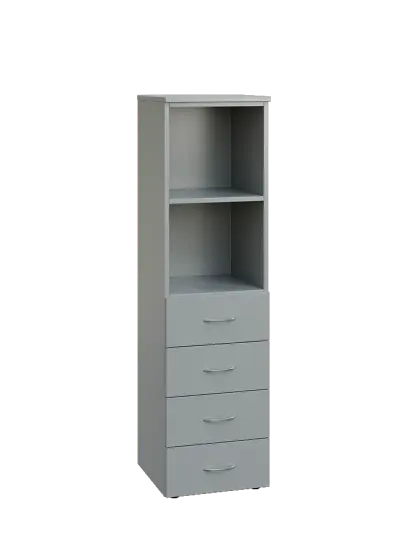 ENP 4 - 44ZN2 kancelářská skříň, 4-zásuvková/nika, 1450x400x400, šedá