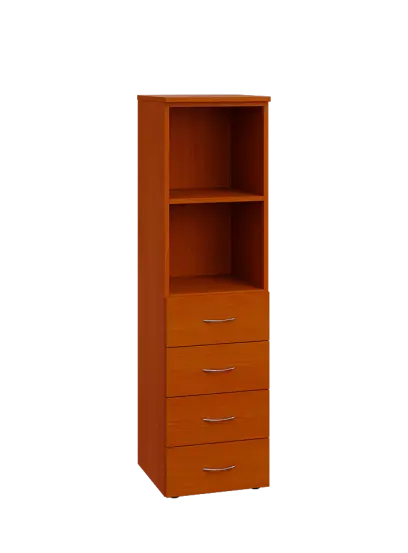 ENP 4 - 44ZN2 kancelářská skříň, 4-zásuvková/nika, 1450x400x400, třešeň šumavská