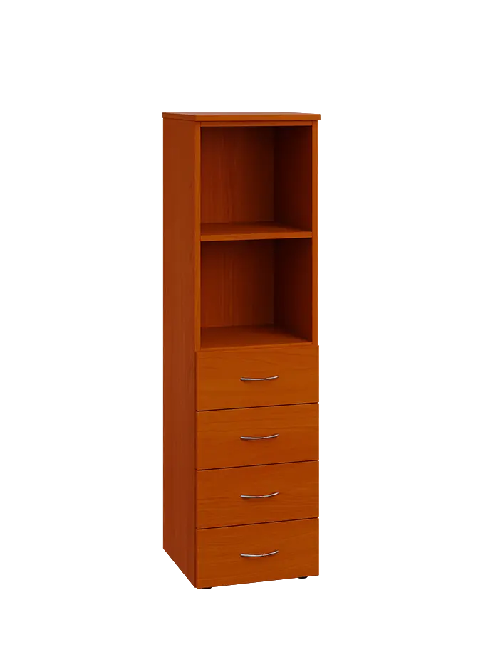 ENP 4 - 44ZN2 kancelářská skříň, 4-zásuvková/nika, 1450x400x400, třešeň šumavská