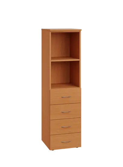 ENP 4 - 44ZN2 kancelářská skříň, 4-zásuvková/nika, 1450x400x400, buk Royal