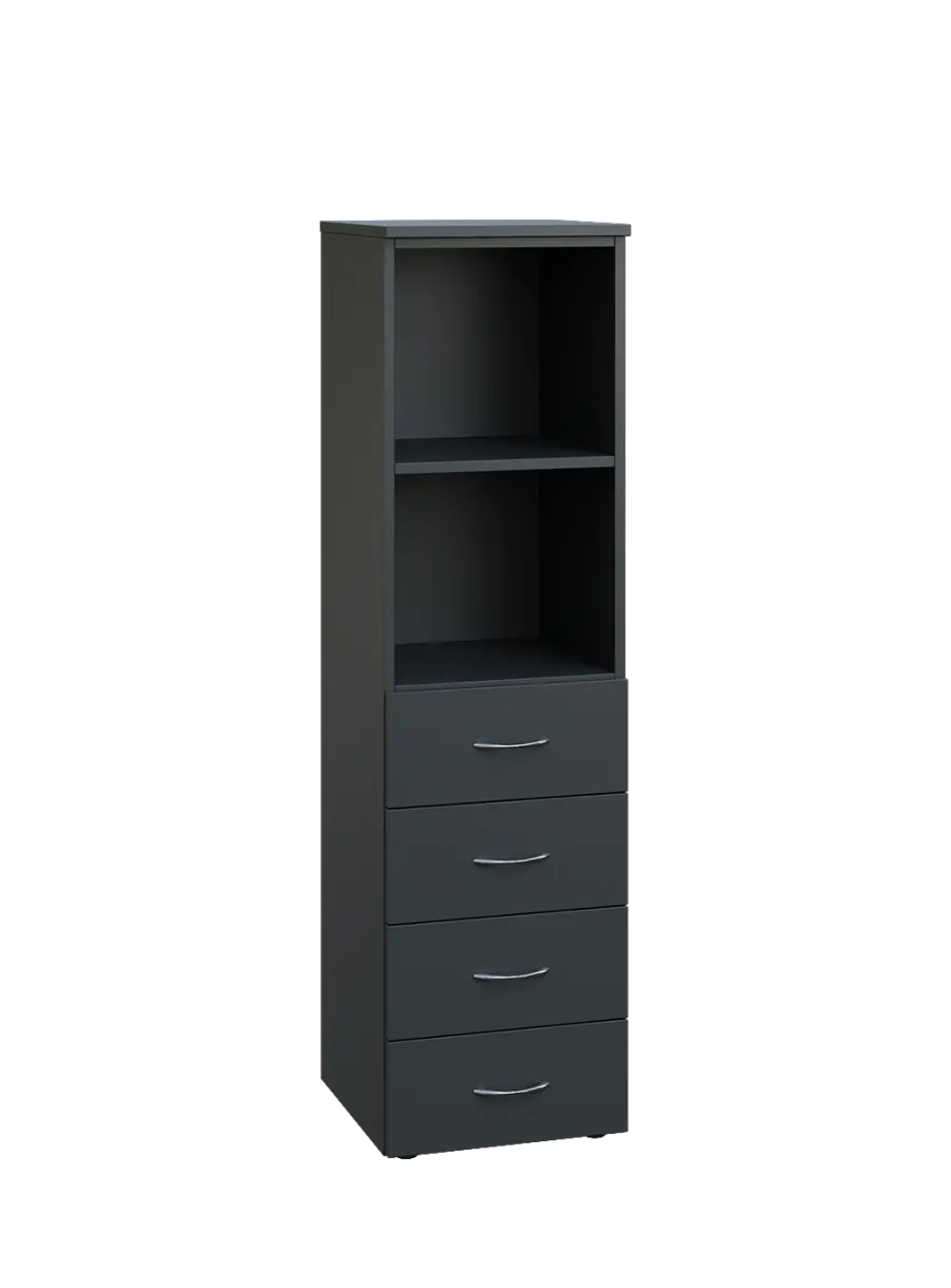 ENP 4 - 44ZN2 kancelářská skříň, 4-zásuvková/nika, 1450x400x400, antracit