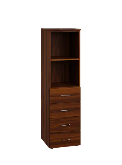 ENP 4 - 44ZN2 kancelářská skříň, 4-zásuvková/nika, 1450x400x400, ořech královský