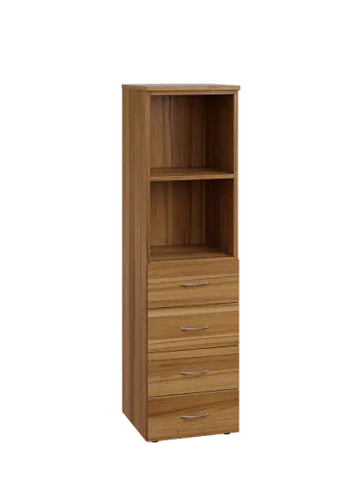 ENP 4 - 44ZN2 kancelářská skříň, 4-zásuvková/nika, 1450x400x400, ořech světlý