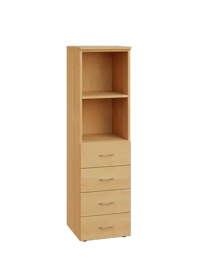 ENP 4 - 44ZN2 kancelářská skříň, 4-zásuvková/nika, 1450x400x400, javor horský