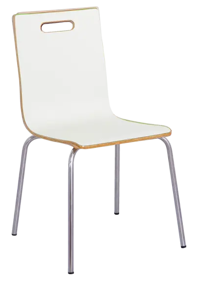 MEGAN jídelní židle bílá, kostra nerez