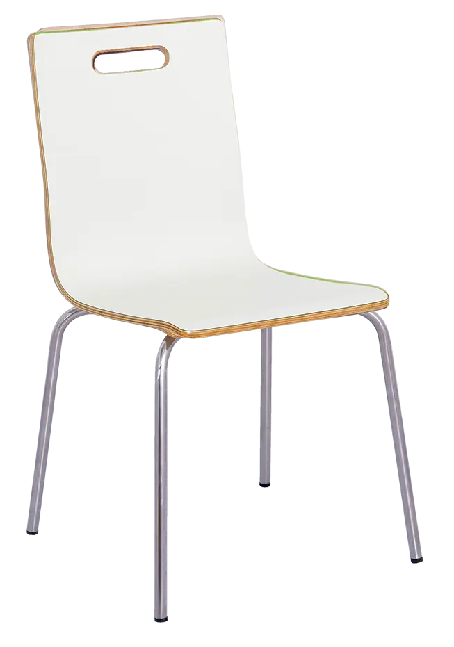 MEGAN jídelní židle bílá, kostra nerez