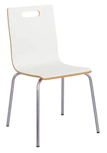 MEGAN jídelní židle bílá, kostra nerez