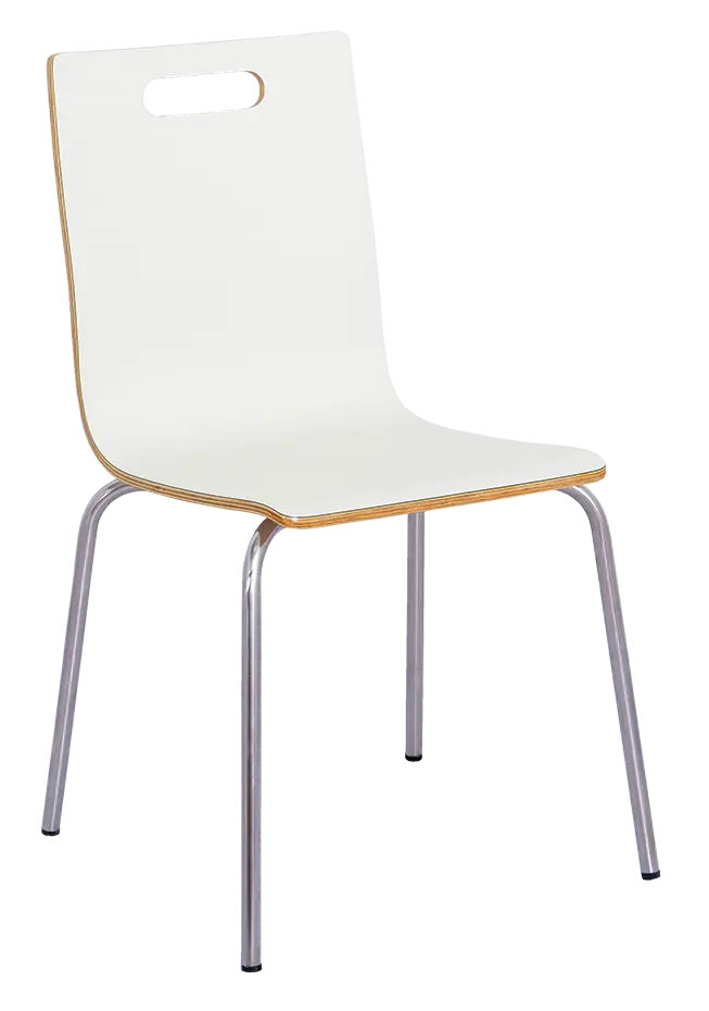 MEGAN jídelní židle bílá, kostra nerez