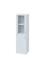 ENP 4 - 4DS kancelářská skříň, 1-dveřová/prosklená, levá, 1450x400x400, bílá