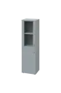 ENP 4 - 4DS kancelářská skříň, 1-dveřová/prosklená, levá, 1450x400x400, šedá