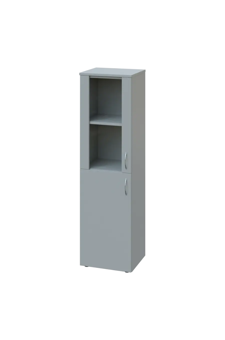 ENP 4 - 4DS kancelářská skříň, 1-dveřová/prosklená, levá, 1450x400x400, šedá