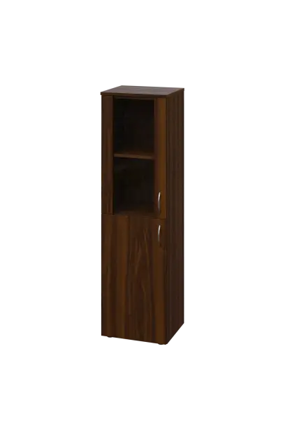 ENP 4 - 4DS kancelářská skříň, 1-dveřová/prosklená, levá, 1450x400x400, ořech královský