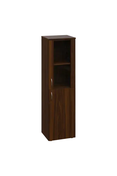 ENP 4 - 4DS kancelářská skříň, 1-dveřová/prosklená, pravá, 1450x400x400, ořech královský