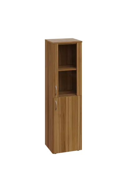 ENP 4 - 4DS kancelářská skříň, 1-dveřová/prosklená, pravá, 1450x400x400, ořech světlý