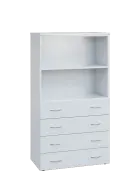 ENP 4 - 84ZN2 kancelářská skříň, 4-zásuvková/nika, 1450x800x400, bílá