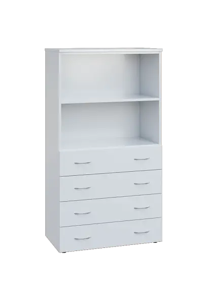 ENP 4 - 84ZN2 kancelářská skříň, 4-zásuvková/nika, 1450x800x400, bílá