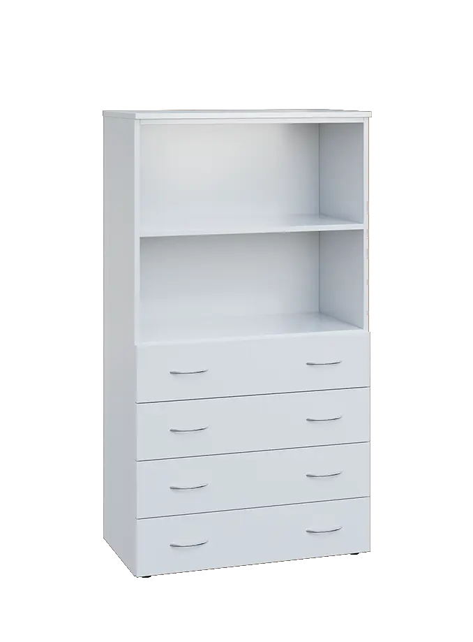 ENP 4 - 84ZN2 kancelářská skříň, 4-zásuvková/nika, 1450x800x400, bílá