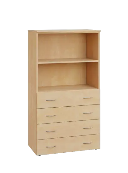 ENP 4 - 84ZN2 kancelářská skříň, 4-zásuvková/nika, 1450x800x400, bříza irská