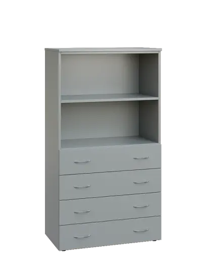 ENP 4 - 84ZN2 kancelářská skříň, 4-zásuvková/nika, 1450x800x400, šedá