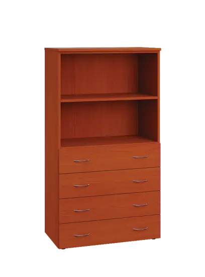 ENP 4 - 84ZN2 kancelářská skříň, 4-zásuvková/nika, 1450x800x400, třešeň šumavská