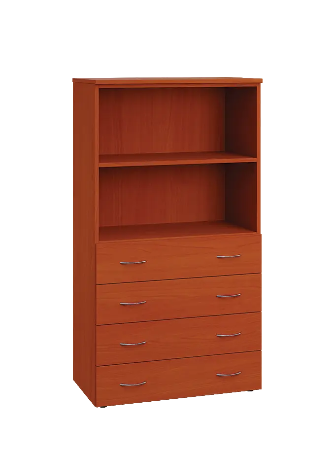 ENP 4 - 84ZN2 kancelářská skříň, 4-zásuvková/nika, 1450x800x400, třešeň šumavská