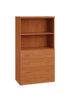 ENP 4 - 84ZN2 kancelářská skříň, 4-zásuvková/nika, 1450x800x400, olše jantar