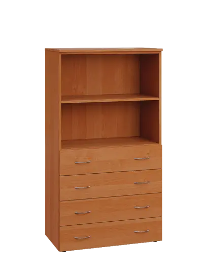 ENP 4 - 84ZN2 kancelářská skříň, 4-zásuvková/nika, 1450x800x400, olše jantar