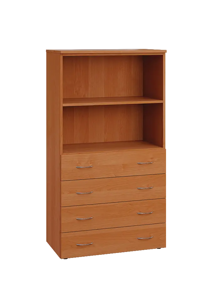 ENP 4 - 84ZN2 kancelářská skříň, 4-zásuvková/nika, 1450x800x400, olše jantar