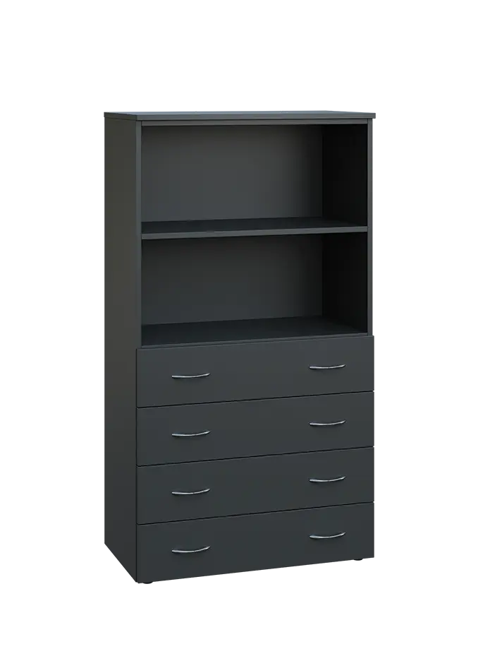 ENP 4 - 84ZN2 kancelářská skříň, 4-zásuvková/nika, 1450x800x400, antracit