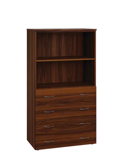 ENP 4 - 84ZN2 kancelářská skříň, 4-zásuvková/nika, 1450x800x400, ořech královský