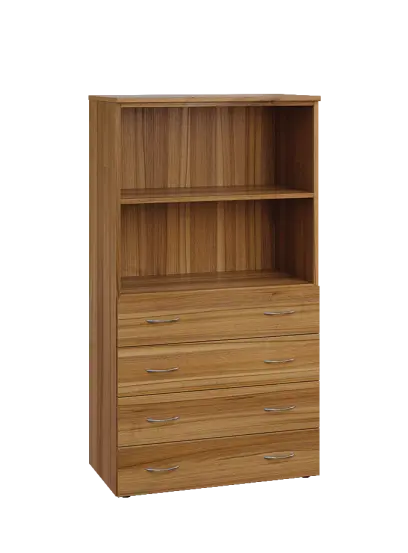 ENP 4 - 84ZN2 kancelářská skříň, 4-zásuvková/nika, 1450x800x400, ořech světlý