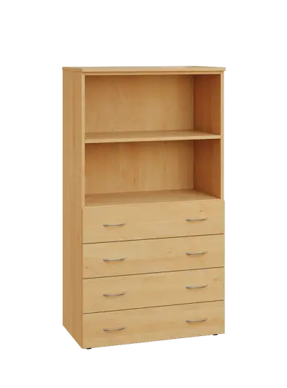 ENP 4 - 84ZN2 kancelářská skříň, 4-zásuvková/nika, 1450x800x400, javor horský